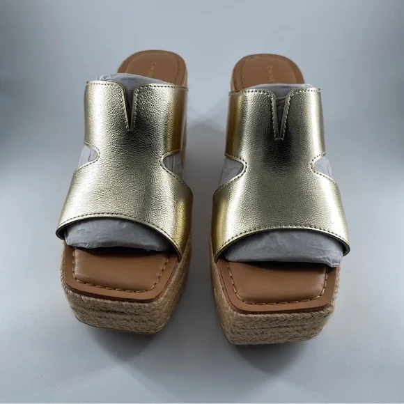 Chinese Laundry Next Door Wedge Sandal in Light Gold Metallic - Picture 2 of 5